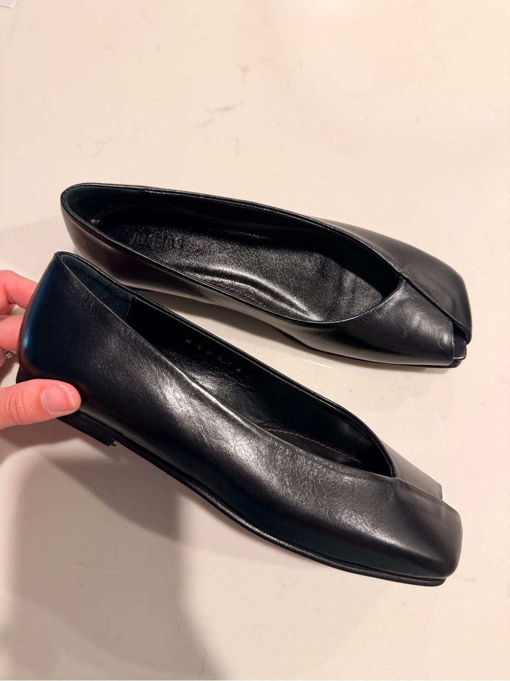 Alohas Women's Black Katia Square-Toe Ballet Flats sz 36 - Picture 2 of 5